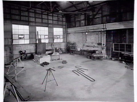 Gardner & Naylor, commercial kitchen product manufacturers of 192 Burwood Rd., Hawthorn, showing factory interior, 1953