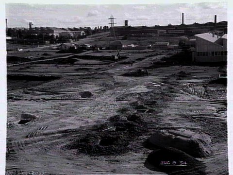 Construction photographs of a factory in Murrumbeena, 1954–55
