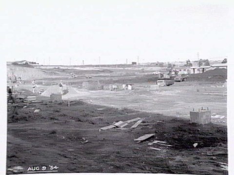 Construction photographs of a factory in Murrumbeena, 1954–55