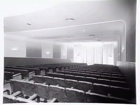 Interior, Australia Theatre and Tatler Newsreel Theatrette, Basement, Hotel Australia, Collins Street, Melbourne, c. 1954