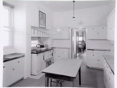 St. Vincent de Paul Girls' Orphanage, Napier St., South Melbourne, showing exterior views, girls in quadrangle and interiors of chapel, dining room and kitchen, 1940?