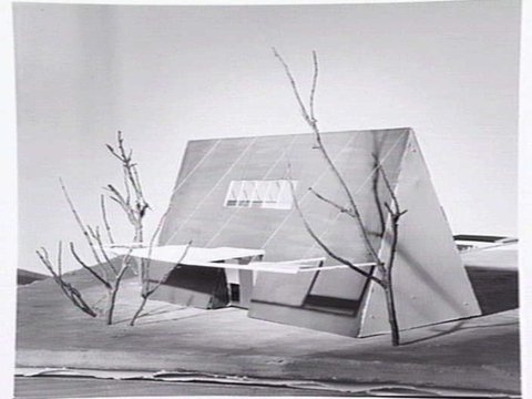 Student model of the Stargazer house built for M. Castle on the corner of Taurus and Aquila Streets North Balwyn, 1952