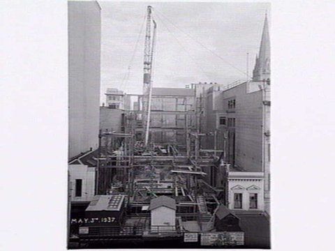 Progression photographs of building the Melbourne Theosophical Society Building, Collins Street, Melbourne, 1937