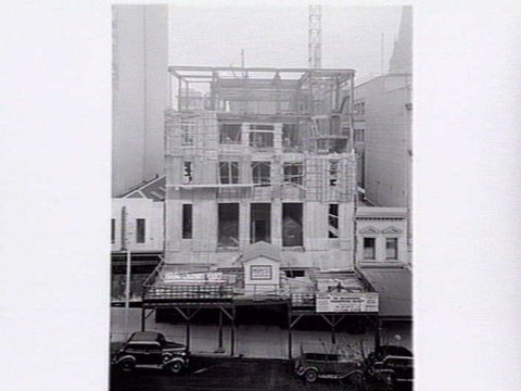 Progression photographs of building the Melbourne Theosophical Society Building, Collins Street, Melbourne, 1937
