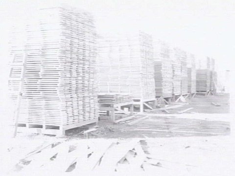 Housing Commission of Victoria prefabricated homes and construction yards by G.A. Winwood, builder of Camberwell, 1949