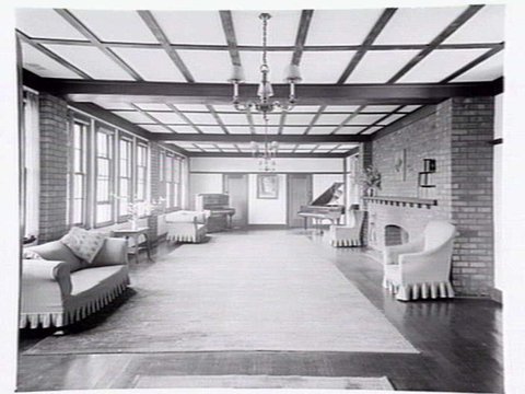 Toorak College, Mornington Rd., Mt. Eliza, showing buildings, grounds, facilities and students in class, 1949