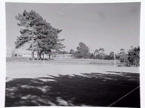 Toorak College, Mornington Rd., Mt. Eliza, showing buildings, grounds, facilities and students in class, 1949