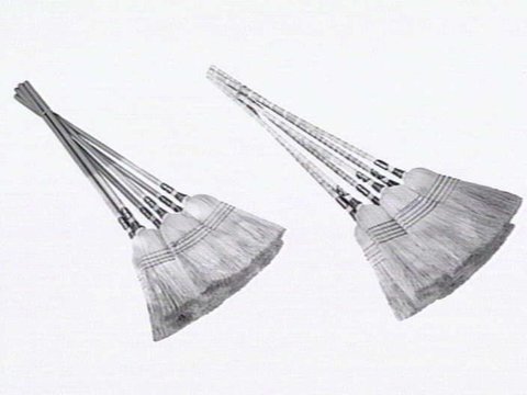 Thomas Mitchell & Son brushwear products, including broom heads, mops, straw brooms, paint brushes, feather dusters, scrubbing brushes and view of premises at 120-152 Victoria St., Brunswick, 1952