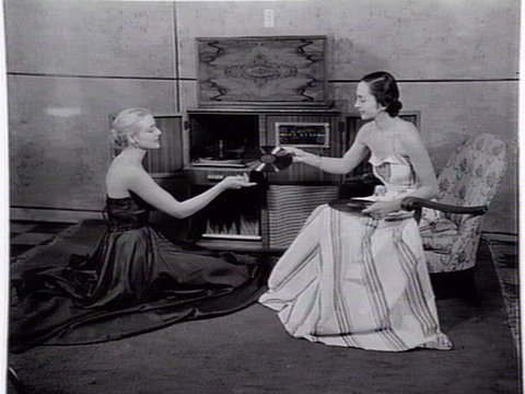 Classic brand sound equipment displayed at Classic Radios, Malvern East, c. 1953