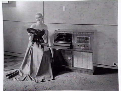 Classic brand sound equipment displayed at Classic Radios, Malvern East, c. 1953