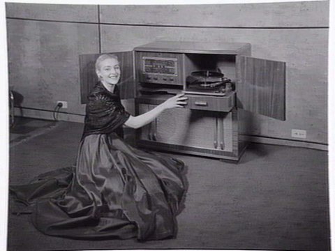 Classic brand sound equipment displayed at Classic Radios, Malvern East, c. 1953