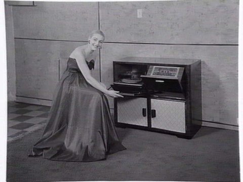 Classic brand sound equipment displayed at Classic Radios, Malvern East, c. 1953