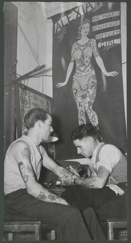 Melbourne tattoo artist, c. 1948