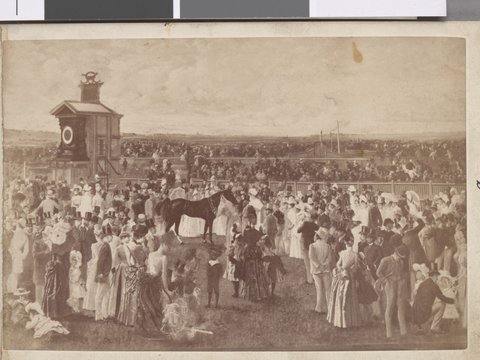 Derby Day at Flemington, 1890?