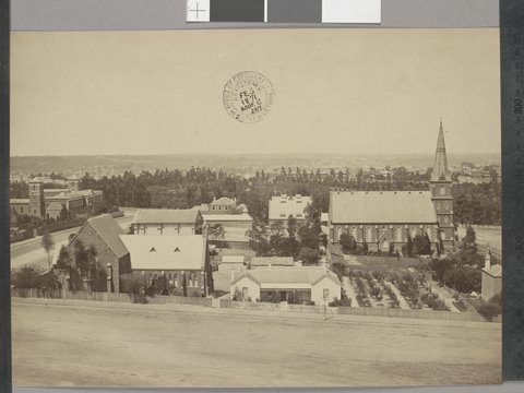 Dr. Cairns' Church and Fitzroy Gardens, 1871