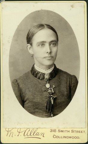 Portrait photographs of young women taken by Mark Joseph Allan, Collingwood, Vic, 1888–1900