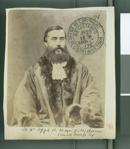The Right Worshipful the Mayor of Melbourne Samuel Amess Esq, 1870