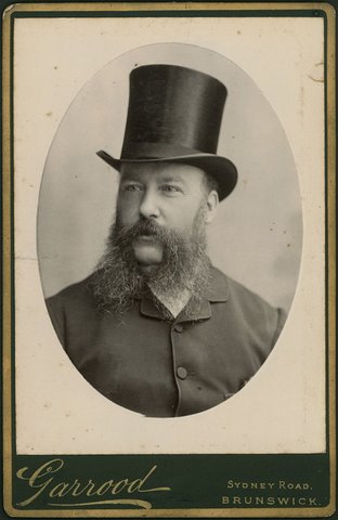 Studio portrait of man by Garrood, Brunswick, 1888–94
