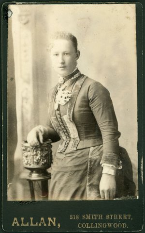Portrait photographs of young women taken by Mark Joseph Allan, Collingwood, Vic, 1888–1900