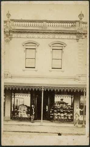 Two storey shop, selling clothing fabrics and clothing, 158 Clarendon Street, Emerald Hill, now South Melbourne, 1897–1903