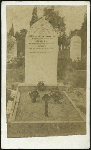 [Gravestone in Melbourne General Cemetery], c. 1885