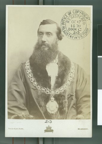 Samuel Amess, the Right Worshipful. The Mayor of Melbourne, 1870