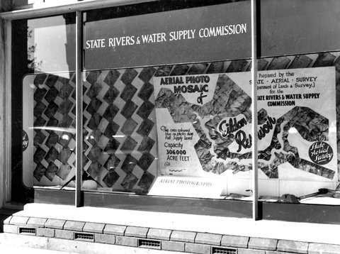 View of first window display in Fine Arts Building - Exhibition Street, 1946