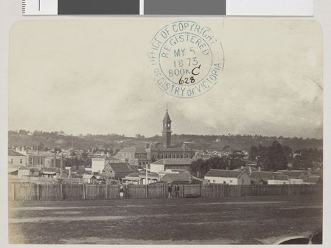 View of Richmond from Church Street, Prahran, 1873
