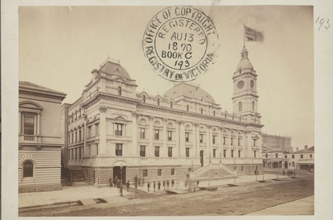 The new Town Hall Melbourne, Swanston St, 1870