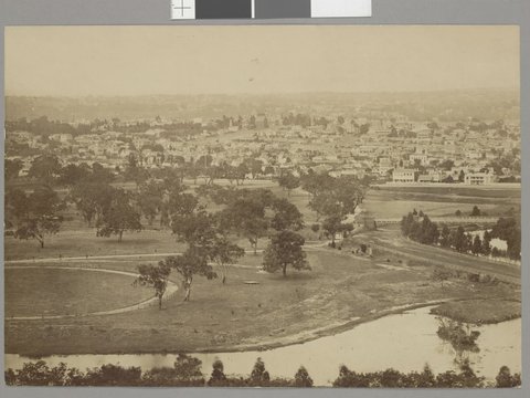 Panoramic view from the tower of Government House looking East towards Richmond, c. 1875