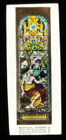 Memorial window at Clifton Hill Baptist Church to the memory of the late Mr R.J. Bennetts, 1910–20