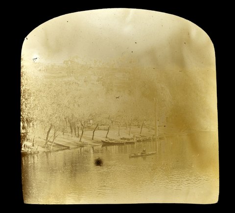 Man in row boat on the Yarra River, Melbourne, 1909