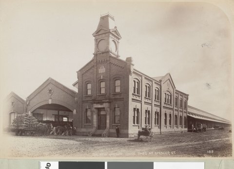 New railway goods shed at Spencer St, 1892–1900