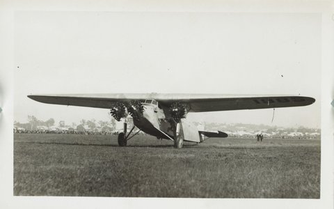Captain Kingsford Smith's plane the Southern Cross at the Melbourne Essendon Aerodrome, 1928