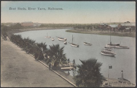 Boat Sheds, River Yarra, Melbourne, c. 1908