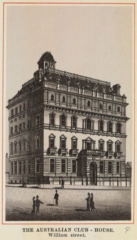 The Australian Club-House, William Street [Melbourne], c. 1880