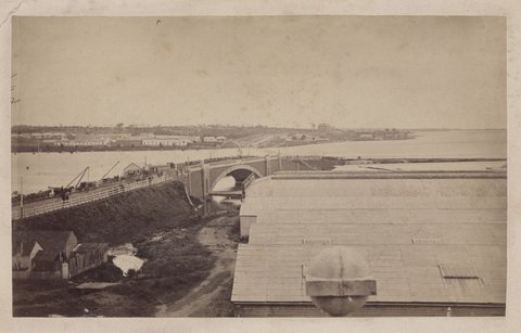[Princes Bridge from Flinders Street, c. 1863