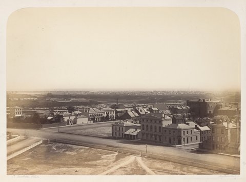 Collins Street and Spring Street Melbourne, c. 1861