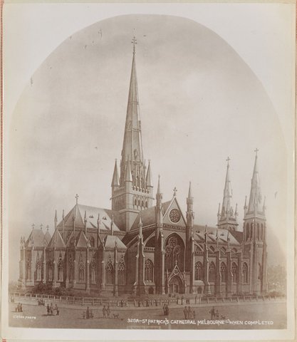 St Patrick's Cathedral Melbourne - when completed [architect's elevation showing spires], 1892–1900
