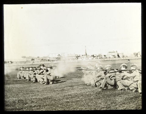 School cadets firing at the Williamstown Rifle Range, 1911–29