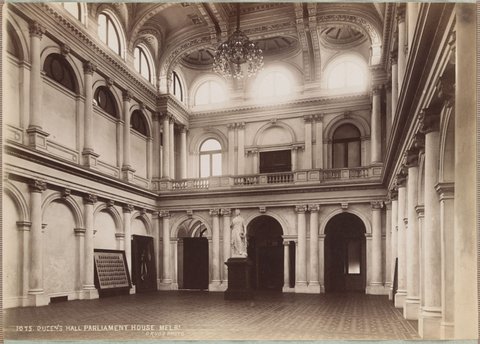 Queen's Hall Parliament House Melb[ourne], 1892–1900