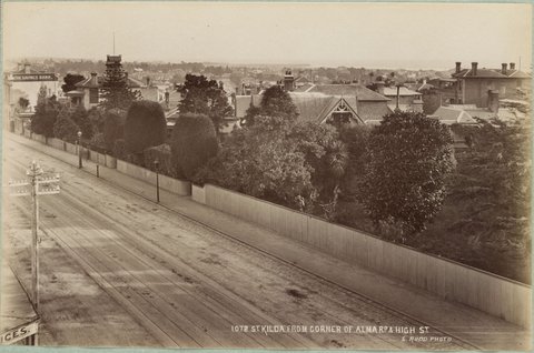 St Kilda from corner of Alma Rd & High St, 1892–1900