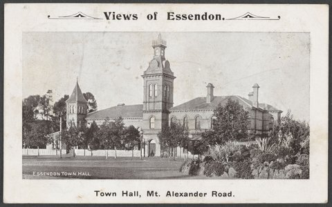 Views of Essendon. Town Hall, Mt. Alexander Road, c. 1906