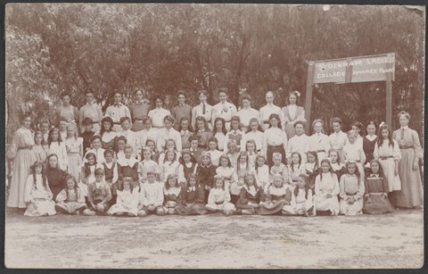 Group of students from Sydenham Ladies College Moonee Ponds. c. 1900