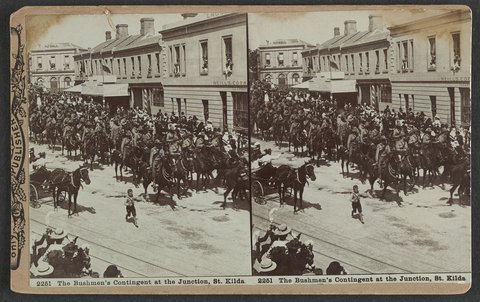 The Bushmen's Contingent at the Junction St. Kilda, c. 1900