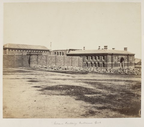 Entrance buildings Melbourne Gaol, c. 1861
