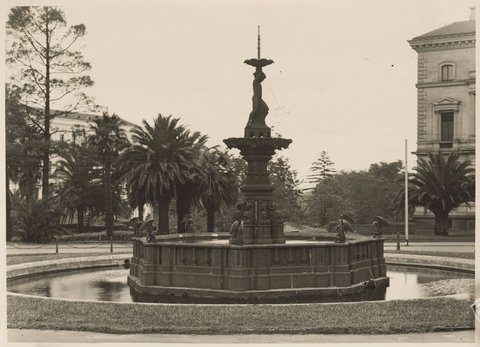 William Stanford Fountain, at the top of Spring Street, 1900–20