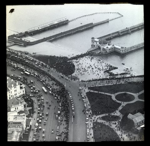 Aerial view of St. Kilda & Kenny's Bath, 1920–35