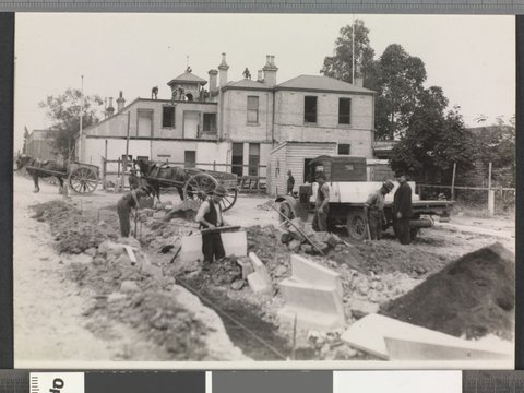Photograph of Melba's birthplace being demolished in Burnley Street, Richmond, Melbourne,, 1933