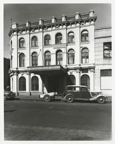 Exhibition Street - east side, at north-east corner with Little Lonsdale Street, 1950